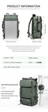 Darrahopens Home & Garden > Travel > Duffel Bags 4-in-1 Convertible Travel Backpack & Briefcase - Large Capacity, 16" Laptop Compartment, USB Port(Dark Green)