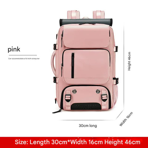 Darrahopens Home & Garden > Travel > Duffel Bags 4-in-1 Convertible Travel Backpack & Briefcase - Large Capacity, 16" Laptop Compartment, USB Port(Pink)