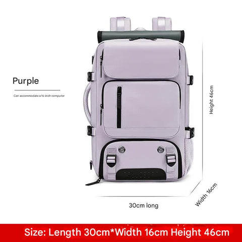 Darrahopens Home & Garden > Travel > Duffel Bags 4-in-1 Convertible Travel Backpack & Briefcase - Large Capacity, 16" Laptop Compartment, USB Port(Purple)