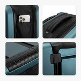 Darrahopens Home & Garden > Travel > Duffel Bags Black 20 Inch Foldable Carry-on Suitcase Ultra Lightweight 2.1kg Hard Shell Luggage with 360 Spinner Wheels and Combination Lock for Australian Travel