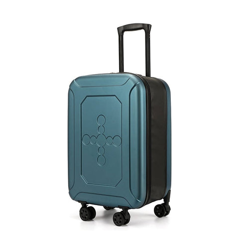 Darrahopens Home & Garden > Travel > Duffel Bags Blue 20 Inch Foldable Carry-on Suitcase Ultra Lightweight 2.1kg Hard Shell Luggage with 360 Spinner Wheels and Combination Lock for Australian Travel