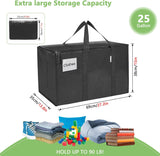 Darrahopens Home & Garden > Travel > Duffel Bags CARLA HOME 12-Pack Large Moving Storage Bags with Zippers & Handles with 95 Liters Capacity for Space Saving, Travel, Camping & Organization (Black)