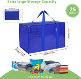 Darrahopens Home & Garden > Travel > Duffel Bags CARLA HOME 12-Pack Large Moving Storage Bags with Zippers & Handles with 95 Liters Capacity for Space Saving, Travel, Camping & Organization (Blue)