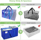 Darrahopens Home & Garden > Travel > Duffel Bags CARLA HOME 12-Pack Large Moving Storage Bags with Zippers & Handles with 95 Liters Capacity for Space Saving, Travel, Camping & Organization (Blue)