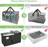 Darrahopens Home & Garden > Travel > Duffel Bags CARLA HOME 6-Pack Large Moving Storage Bags with Zippers & Handles with 95 Liters Capacity for Space Saving, Travel, Camping & Organization (Black)