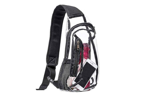 Darrahopens Home & Garden > Travel > Duffel Bags Clear Sling Bag PVC Crossbody Bag for Stadium Events Concerts and Hiking
