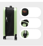 Darrahopens Home & Garden > Travel > Duffel Bags Green 20 Inch Foldable Carry-on Suitcase with 360 Spinner Wheels and Combination Lock, Lightweight Space Saving Hard Shell Luggage for Australian Travel