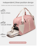 Darrahopens Home & Garden > Travel > Duffel Bags Large Travel Duffle Bag Gym Sports Weekender with Shoe Compartment Wet Pocket Lightweight Carry On Luggage Bag (Black)