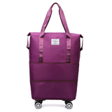 Darrahopens Home & Garden > Travel > Duffel Bags Purple Large Capacity Foldable Travel Bags with Wheels - Lightweight Waterproof Duffel Totes
