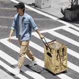 Darrahopens Home & Garden > Travel > Duffel Bags Sliver Portable Folding Shopping Trolley Bag(50x40x30CM) - Durable Woven Fabric, Reusable Grocery Bag with Wheels for Effortless Travel