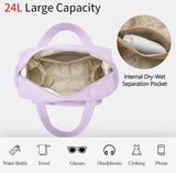 Darrahopens Home & Garden > Travel > Duffel Bags Sports Bag - Waterproof Travel Bag - 24 Liter Carry Bag - Zippered - Lightweight & Durable - Suitable for Gym, Training & Travel（Purple）
