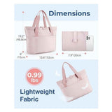 Darrahopens Home & Garden > Travel > Duffel Bags Tote Bag for Women, Foldable Tote Bag With Zipper Travel Large Shoulder Bag Handbag for Work (lotus root color)