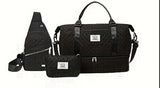 Darrahopens Home & Garden > Travel > Duffel Bags Women’s 3-Piece Travel Bag Set – Large Duffel, Crossbody Backpack & Toiletry Pouch for Gym, Maternity and Weekend Getaways (Black) | Other Colors Available in Store