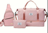 Darrahopens Home & Garden > Travel > Duffel Bags Women’s 3-Piece Travel Bag Set – Large Duffel, Crossbody Backpack & Toiletry Pouch for Gym, Maternity and Weekend Getaways (Pink)  | Other Colors Available in Store
