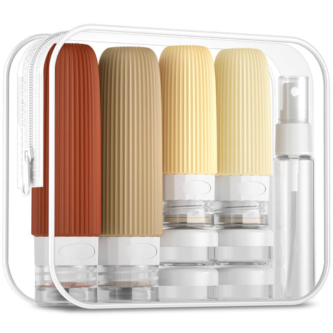 Darrahopens Home & Garden > Travel > Packing Organisers 16-Piece Travel Bottle Set with Leak-Proof Silicone Squeeze Bottles – Reusable Toiletry Containers for Shampoo, Lotion, Makeup Remover (Cream)  | Other Colors Available in Store