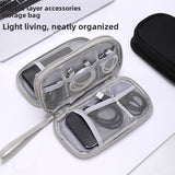 Darrahopens Home & Garden > Travel > Packing Organisers 2-PCS Dark Grey Double Layer Travel Electronics Organizer Bag Waterproof Cable Pouch for Power Bank and Phone Portable Storage for Australians