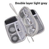 Darrahopens Home & Garden > Travel > Packing Organisers 2-PCS Grey Double Layer Travel Electronics Organizer Bag Waterproof Cable Pouch for Power Bank and Phone Portable Storage for Australians