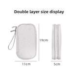 Darrahopens Home & Garden > Travel > Packing Organisers 2-PCS Navy blue Double Layer Travel Electronics Organizer Bag Waterproof Cable Pouch for Power Bank and Phone Portable Storage for Australians