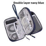 Darrahopens Home & Garden > Travel > Packing Organisers 2-PCS Navy blue Double Layer Travel Electronics Organizer Bag Waterproof Cable Pouch for Power Bank and Phone Portable Storage for Australians