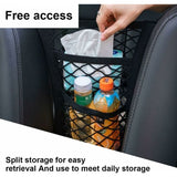 Darrahopens Home & Garden > Travel > Packing Organisers 3-Layer Car Mesh Bag, Seat Back Mesh Bag, Rear Child Safety Door, Luggage Tissue Holder, Driver Storage Mesh Bag