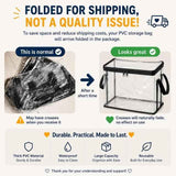 Darrahopens Home & Garden > Travel > Packing Organisers 3 Pcs Large Clear PVC Book Storage Box – Foldable, Dustproof & Transparent Organizer with Handles for Home, Classroom & Office (38×24×32cm)