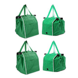 Darrahopens Home & Garden > Travel > Packing Organisers 4 x Reusable Supermarket Shopping Trolley Clip-on Large Foldable Grab Handle Bag