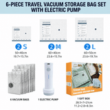 Darrahopens Home & Garden > Travel > Packing Organisers 6 Pack Vacuum Storage Bags and  Wireless Electric Pump and Renewable Mini Dehumidifier Bundle, Travel Compression Storage Set for Clothes, Blankets and Bedding