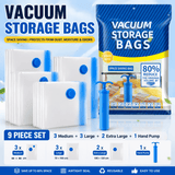 Darrahopens Home & Garden > Travel > Packing Organisers 9-piece Vacuum Storage Bags Set(3 medium, 3 large, 2 extra large, 1 hand pump)- Heavy Duty Space Saving Compression Bags for Clothes Quilts Bedding Moisture Proof Wardrobe Organisation Travel Storage Reusable Durable Seal