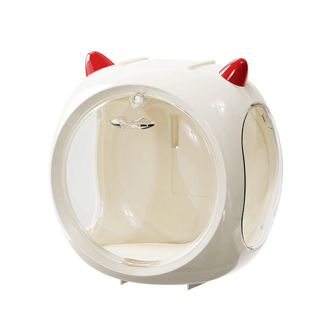 Darrahopens Home & Garden > Travel > Packing Organisers Beige Cute Magnetic Display Case - Dustproof 'Space Capsule' Box for Figures & Collectibles