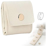 Darrahopens Home & Garden > Travel > Packing Organisers Beige Portable Mini Jewelry Pouch Soft Velvet Travel Organizer for Rings and Earrings Compact Snap Button Storage Bag Ideal for Daily Use