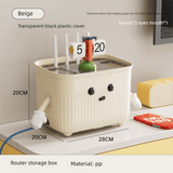 Darrahopens Home & Garden > Travel > Packing Organisers Beige Router Storage Box – Multi-Layer Cable Management Organizer for Home Wi-Fi Equipment