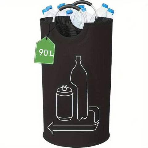 Darrahopens Home & Garden > Travel > Packing Organisers Black Portable Oxford Fabric Collapsible Laundry Basket – Waterproof, Multi-Use Storage Bin for Bottles, Clothes & More