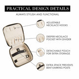Darrahopens Home & Garden > Travel > Packing Organisers Black "Small But Mighty" Leather Jewelry Box - Portable Organizer for Earrings, Necklaces, Rings & More (4x4x2 inches)