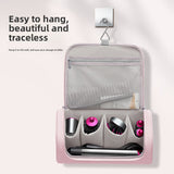 Darrahopens Home & Garden > Travel > Packing Organisers Blue Portable Hair Dryer and Curler Storage Bag Waterproof PU Leather Travel Case with Hanging Hook for Local Professionals and Modern Lifestyles