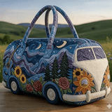 Darrahopens Home & Garden > Travel > Packing Organisers Bohemian style vintage embroidered travel bag, made of lightweight and durable polyester, with a capacity under 20L, featuring eye-catching starry sky and mountain patterns, essential for music festivals and gym outings.(18 inches *9IN*9 inches)