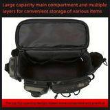 Darrahopens Home & Garden > Travel > Packing Organisers Camouflage Fishing Waist Bag – Large Capacity Multi-layer Partition, Side Pockets & Winding Strap for Full Loading, Breathable Shoulder Strap for Long-lasting Comfort(Black camouflage)