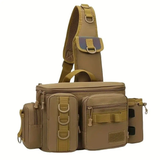 Darrahopens Home & Garden > Travel > Packing Organisers Camouflage Fishing Waist Bag – Large Capacity Multi-layer Partition, Side Pockets & Winding Strap for Full Loading, Breathable Shoulder Strap for Long-lasting Comfort（Green camouflage）