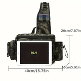 Darrahopens Home & Garden > Travel > Packing Organisers Camouflage Fishing Waist Bag – Large Capacity Multi-layer Partition, Side Pockets & Winding Strap for Full Loading, Breathable Shoulder Strap for Long-lasting Comfort（Green camouflage）