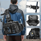 Darrahopens Home & Garden > Travel > Packing Organisers Camouflage Fishing Waist Bag – Large Capacity Multi-layer Partition, Side Pockets & Winding Strap for Full Loading, Breathable Shoulder Strap for Long-lasting Comfort（khaki）
