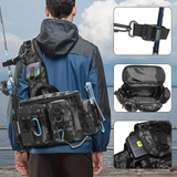 Darrahopens Home & Garden > Travel > Packing Organisers Camouflage Fishing Waist Bag – Large Capacity Multi-layer Partition, Side Pockets & Winding Strap for Full Loading, Breathable Shoulder Strap for Long-lasting Comfort（khaki）