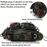 Darrahopens Home & Garden > Travel > Packing Organisers Camouflage Fishing Waist Bag – Large Capacity Multi-layer Partition, Side Pockets & Winding Strap for Full Loading, Breathable Shoulder Strap for Long-lasting Comfort（khaki）