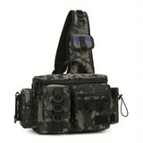 Darrahopens Home & Garden > Travel > Packing Organisers Camouflage Fishing Waist Bag – Large Capacity Multi-layer Partition, Side Pockets & Winding Strap for Full Loading, Breathable Shoulder Strap for Long-lasting Comfort（khaki）