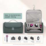 Darrahopens Home & Garden > Travel > Packing Organisers Green Portable Hair Dryer and Curler Storage Bag Waterproof PU Leather Travel Case with Hanging Hook for Local Professionals and Modern Lifestyles