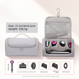 Darrahopens Home & Garden > Travel > Packing Organisers Grey Portable Hair Dryer and Curler Storage Bag Waterproof PU Leather Travel Case with Hanging Hook for Local Professionals and Modern Lifestyles
