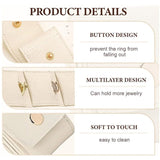 Darrahopens Home & Garden > Travel > Packing Organisers Grey Portable Mini Jewelry Pouch Soft Velvet Travel Organizer for Rings and Earrings Compact Snap Button Storage Bag Ideal for Daily Use