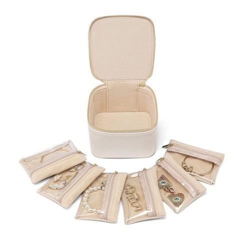 Darrahopens Home & Garden > Travel > Packing Organisers Luxury Leather Jewelry Box - Necklace, Ring & Earring Organizer for Women (4.7x4.7x2.9 inches)