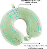 Darrahopens Home & Garden > Travel > Packing Organisers Memory Foam Travel Pillow Neck Support for Airplane Train Car Office Compatible with Travel Essential Long Time Flight Pillows Gray or Green One Size