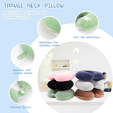Darrahopens Home & Garden > Travel > Packing Organisers Memory Foam Travel Pillow Neck Support for Airplane Train Car Office Compatible with Travel Essential Long Time Flight Pillows Gray or Green One Size