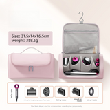 Darrahopens Home & Garden > Travel > Packing Organisers Pink Portable Hair Dryer and Curler Storage Bag Waterproof PU Leather Travel Case with Hanging Hook for Local Professionals and Modern Lifestyles