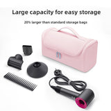 Darrahopens Home & Garden > Travel > Packing Organisers Pink Portable Hair Dryer and Curler Storage Bag Waterproof PU Leather Travel Case with Hanging Hook for Local Professionals and Modern Lifestyles